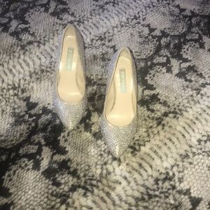 Betsey Johnson bridal rhinestone pumps